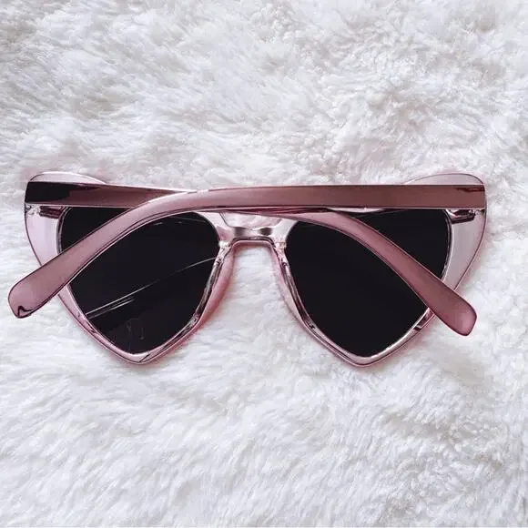 Addison Pink Heart-Shaped Sunglasses - Picture 15 of 15